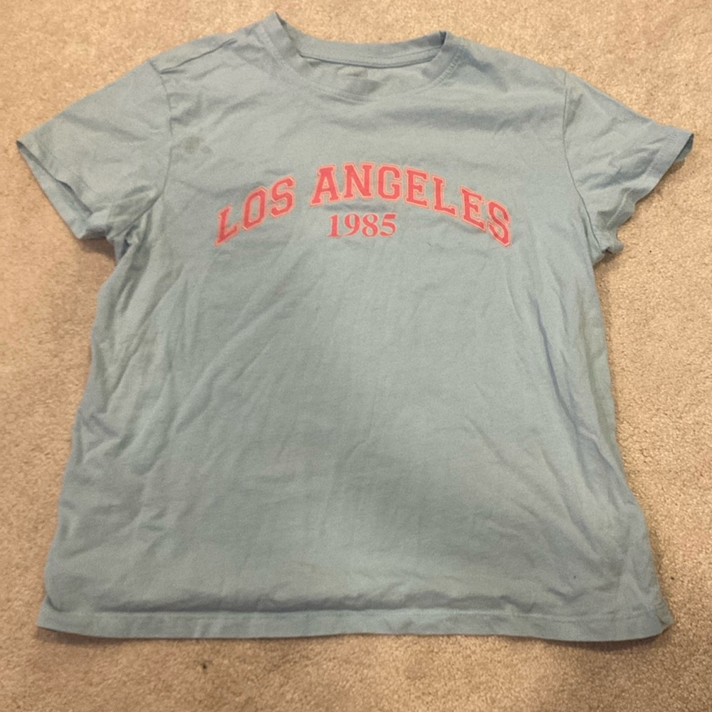 Primark Blue and Pink Relaxed Short Sleeve Tee